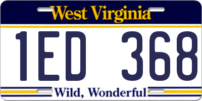WV license plate 1ED368