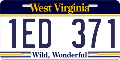 WV license plate 1ED371