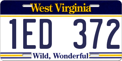 WV license plate 1ED372
