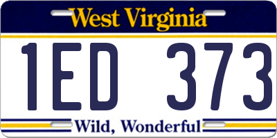 WV license plate 1ED373