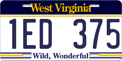WV license plate 1ED375