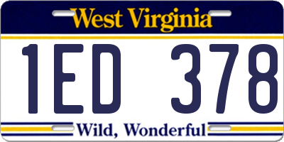 WV license plate 1ED378
