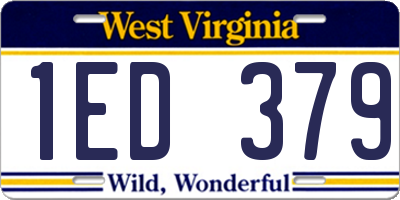 WV license plate 1ED379