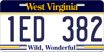 WV license plate 1ED382