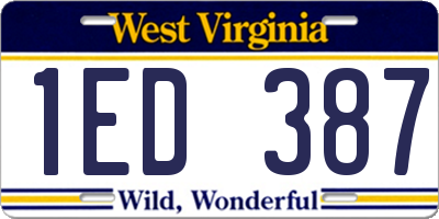 WV license plate 1ED387