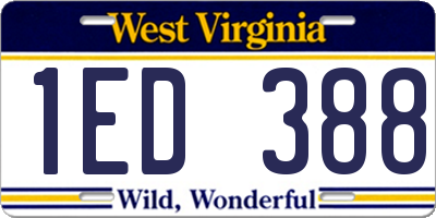 WV license plate 1ED388