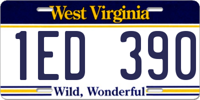 WV license plate 1ED390