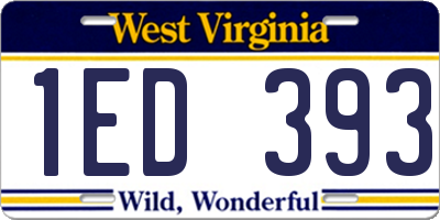 WV license plate 1ED393