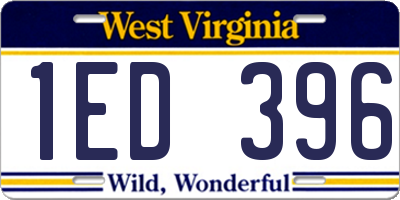 WV license plate 1ED396