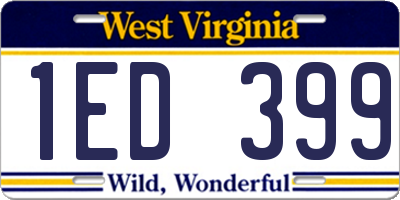 WV license plate 1ED399