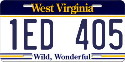 WV license plate 1ED405
