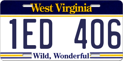 WV license plate 1ED406