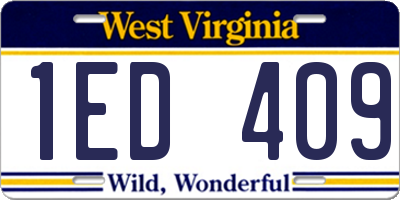 WV license plate 1ED409