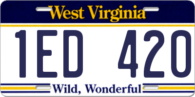 WV license plate 1ED420