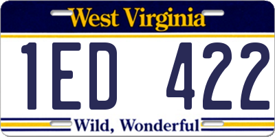 WV license plate 1ED422