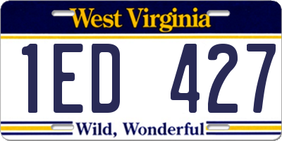 WV license plate 1ED427