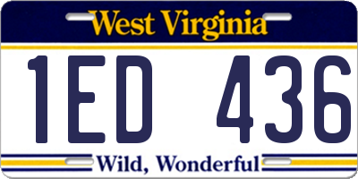 WV license plate 1ED436