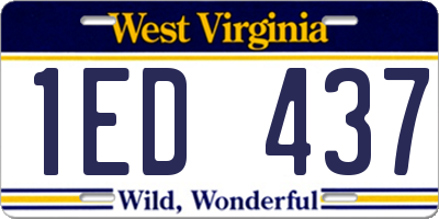 WV license plate 1ED437