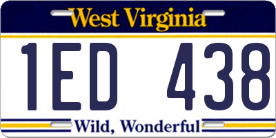 WV license plate 1ED438