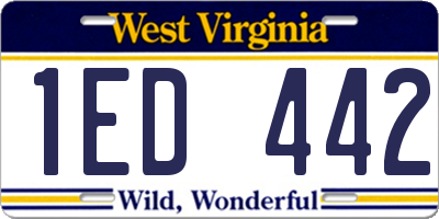WV license plate 1ED442