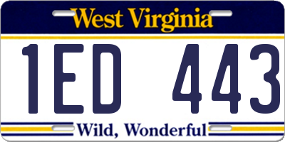 WV license plate 1ED443