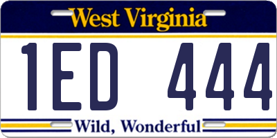 WV license plate 1ED444