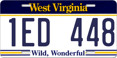 WV license plate 1ED448