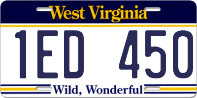 WV license plate 1ED450