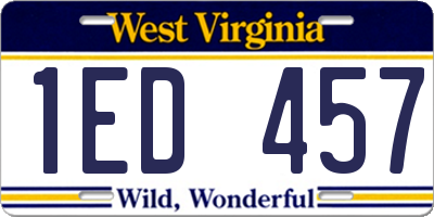 WV license plate 1ED457