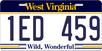 WV license plate 1ED459