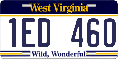 WV license plate 1ED460