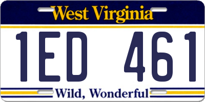 WV license plate 1ED461