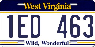 WV license plate 1ED463