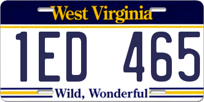 WV license plate 1ED465