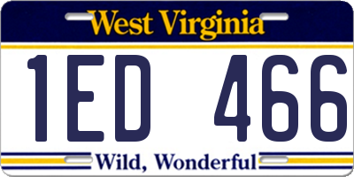 WV license plate 1ED466