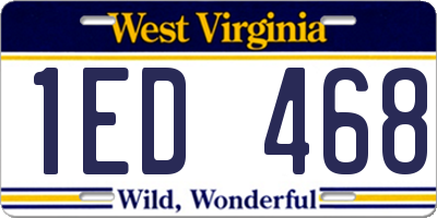 WV license plate 1ED468