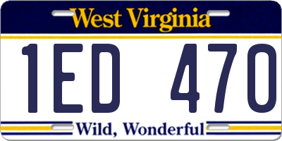 WV license plate 1ED470
