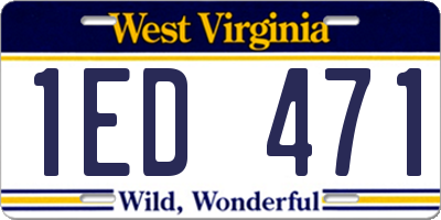WV license plate 1ED471