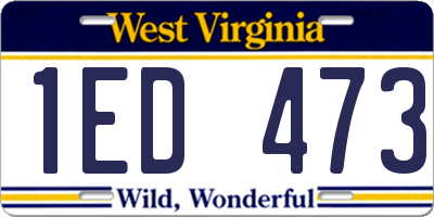 WV license plate 1ED473