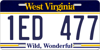WV license plate 1ED477