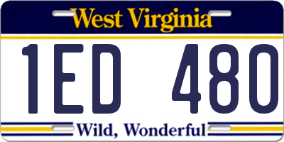 WV license plate 1ED480