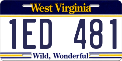 WV license plate 1ED481