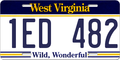 WV license plate 1ED482