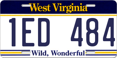 WV license plate 1ED484