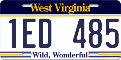 WV license plate 1ED485