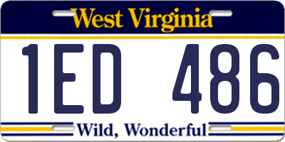 WV license plate 1ED486