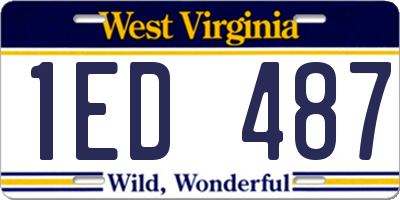 WV license plate 1ED487