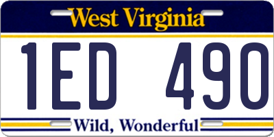 WV license plate 1ED490
