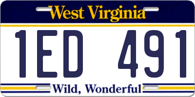 WV license plate 1ED491