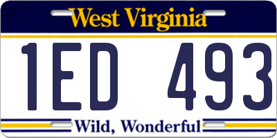 WV license plate 1ED493